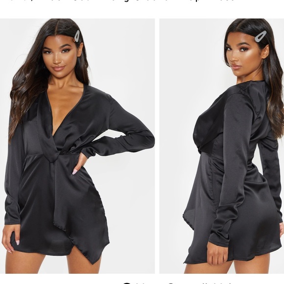 PrettyLittleThing satin wrap dress - Picture 5 of 6